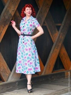 1940s Style Tea Dress Absoleafy -Chic Apparel Shop 1940s style tea dress absoleafy p4802 21987 medium