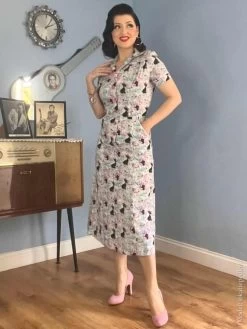 1940s Style Tea Dress Bat Cat -Chic Apparel Shop 1940s style tea dress bat cat p6058 28875 medium