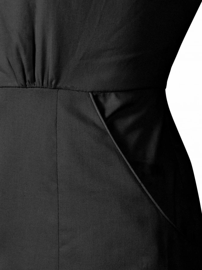 1940s Style Tea Dress Black 6 1940s Style Tea Dress Black - Image 4