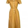 1940s Style Tea Dress Denim Mustard -Chic Apparel Shop 1940s style tea dress denim mustard p5624 24893 medium