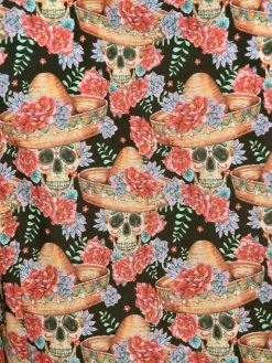 1940s Style Tea Dress Floral Skull -Chic Apparel Shop 1940s style tea dress floral skull p6060 26785 medium