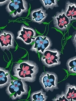 1940s Style Tea Dress Floral Spray Blue -Chic Apparel Shop 1940s style tea dress floral spray blue p4803 20482 medium