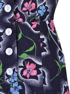 1940s Style Tea Dress Floral Spray Blue -Chic Apparel Shop 1940s style tea dress floral spray blue p4803 21344 medium