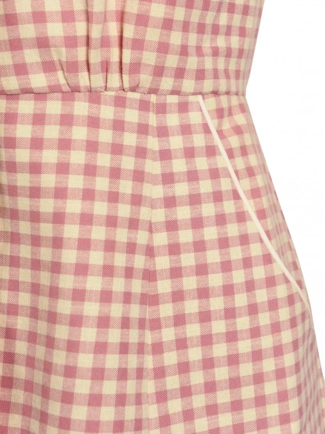 1940s Style Tea Dress Pink And Cream Gingham 6 1940s Style Tea Dress Pink And Cream Gingham - Image 4