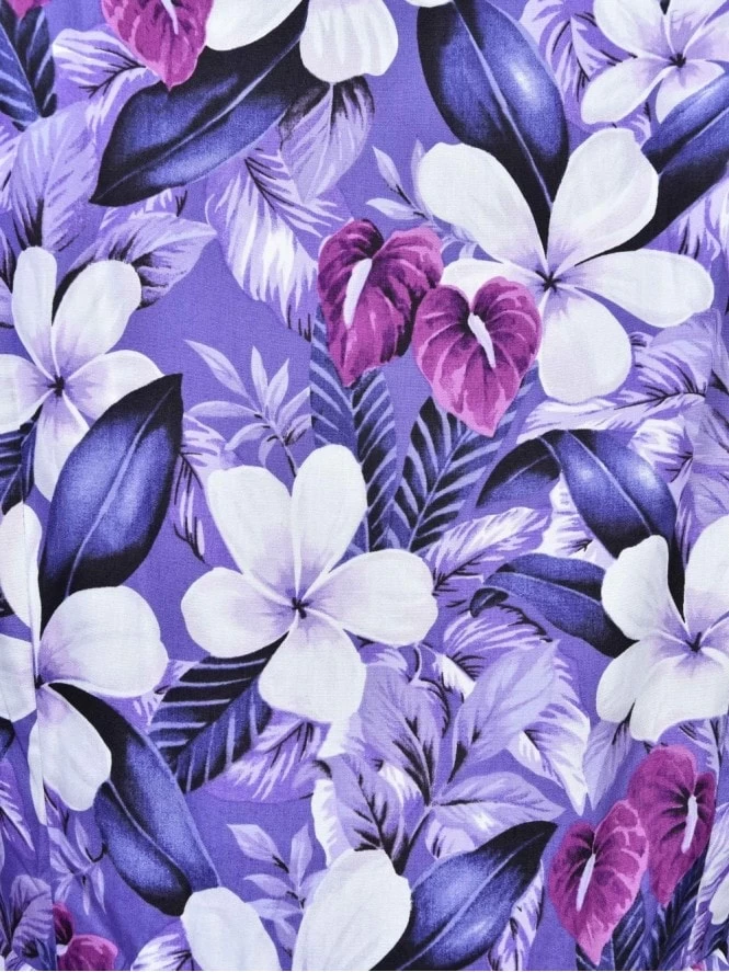 1940s Style Tea Dress Plumeria Purple 7 1940s Style Tea Dress Plumeria Purple - Image 5