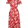 1940s Style Tea Dress Plumeria Red 2 1940s Style Tea Dress Plumeria Red -Chic Apparel Shop 1940s style tea dress plumeria red p5852 26352 medium