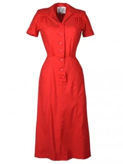 1940s Style Tea Dress Red