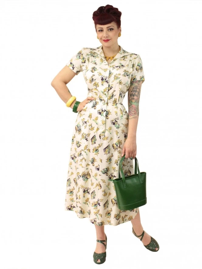 1940s Style Tea Dress Siesta 3 1940s Style Tea Dress Siesta