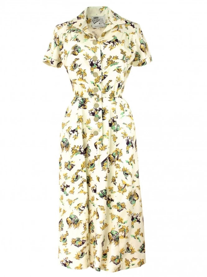 1940s Style Tea Dress Siesta 4 1940s Style Tea Dress Siesta - Image 2