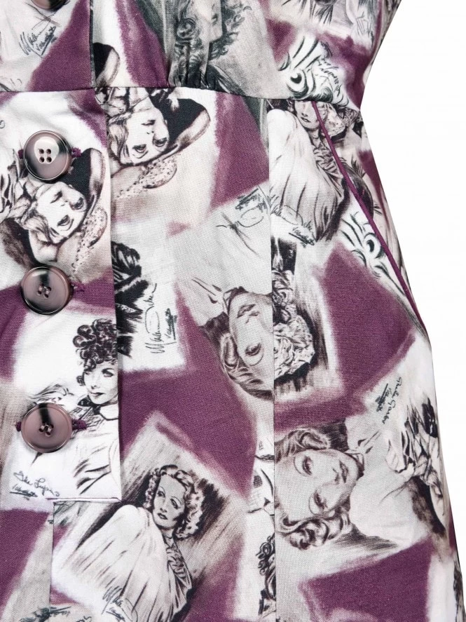 1940s Style Tea Dress Silver Screen Amethyst 4 1940s Style Tea Dress Silver Screen Amethyst - Image 2