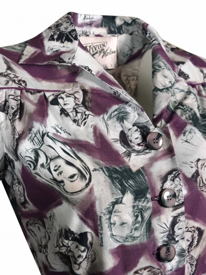 1940s Style Tea Dress Silver Screen Amethyst 5 1940s Style Tea Dress Silver Screen Amethyst - Image 3