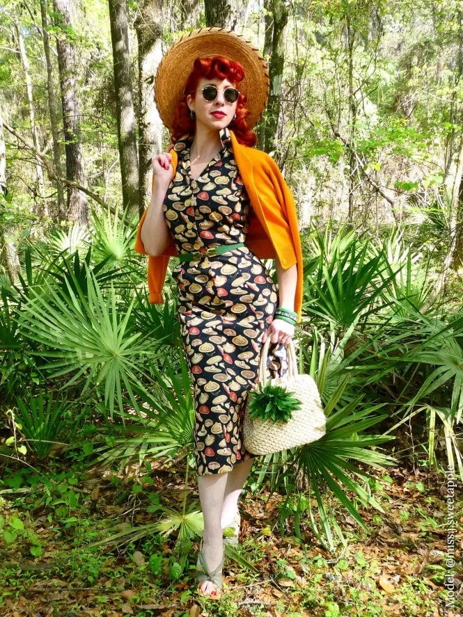 1940s Style Tea Dress Sombrero Mini Black 3 1940s Style Tea Dress Sombrero Mini Black