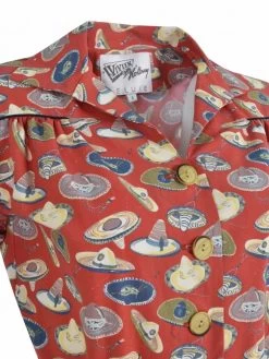 1940s Style Tea Dress Sombrero Mini Rust -Chic Apparel Shop 1940s style tea dress sombrero mini rust p4791 20682 medium