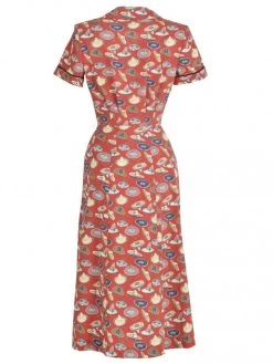 1940s Style Tea Dress Sombrero Mini Rust -Chic Apparel Shop 1940s style tea dress sombrero mini rust p4791 20784 medium