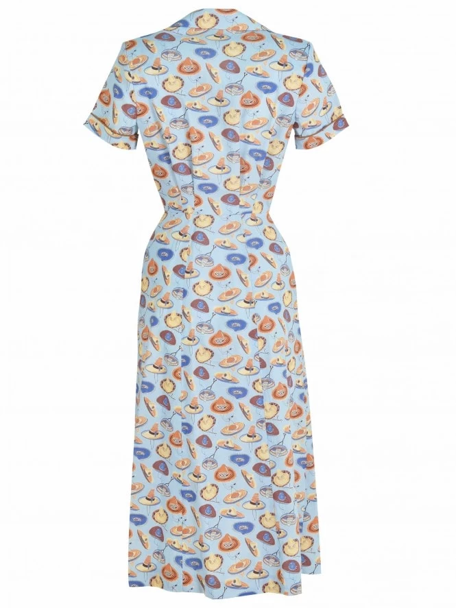1940s Style Tea Dress Sombrero Mini Sky 8 1940s Style Tea Dress Sombrero Mini Sky - Image 6