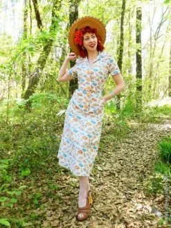 1940s Style Tea Dress Sombrero Mini Tan -Chic Apparel Shop 1940s style tea dress sombrero mini tan p4118 22726 medium