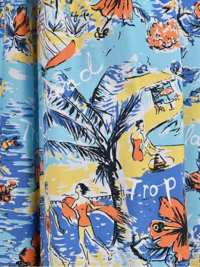 1940s Style Tea Dress Tropical Island 7 1940s Style Tea Dress Tropical Island - Image 5