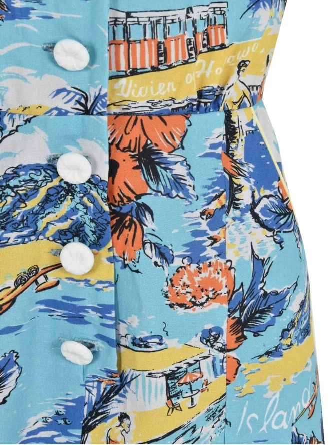 1940s Style Tea Dress Tropical Island 5 1940s Style Tea Dress Tropical Island - Image 3