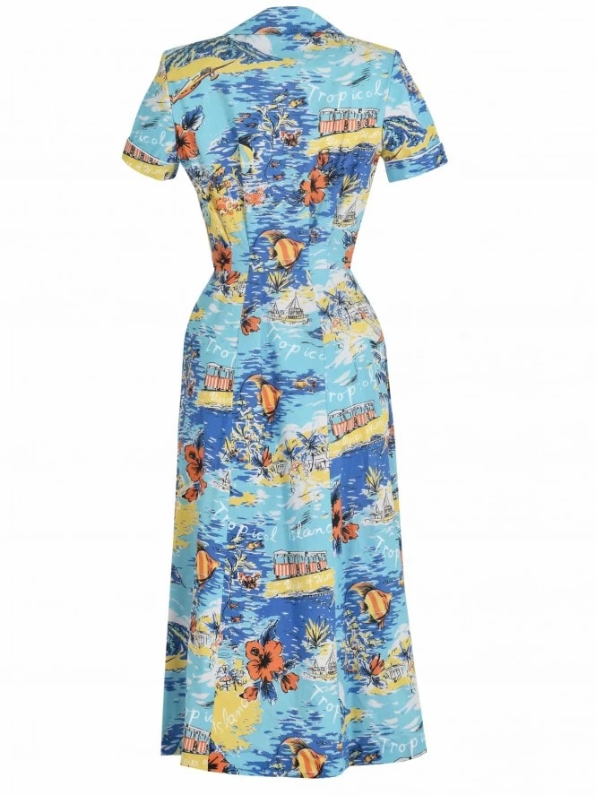 1940s Style Tea Dress Tropical Island 6 1940s Style Tea Dress Tropical Island - Image 4