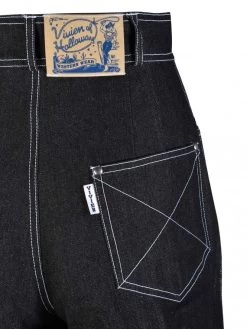 1950s Black Jeans Black And Blue Plaid Cuff -Chic Apparel Shop 1950s black jeans black and blue plaid cuff p4878 21536 medium