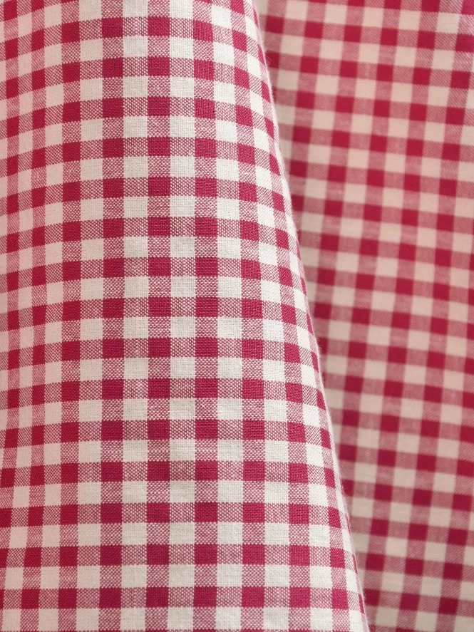 1950s Halterneck Circle Dress Magenta And Cream Gingham 4 1950s Halterneck Circle Dress Magenta And Cream Gingham - Image 2