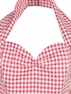 1950s Halterneck Circle Dress Magenta And Cream Gingham 7 1950s Halterneck Circle Dress Magenta And Cream Gingham -Chic Apparel Shop 1950s halterneck circle dress magenta and cream gingham p5777 25463 medium