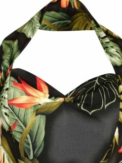 1950s Halterneck Dress Bird Of Paradise Black -Chic Apparel Shop 1950s halterneck dress bird of paradise black p5789 25485 medium
