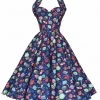 1950s Halterneck Dress Blue Christmas -Chic Apparel Shop 1950s halterneck dress blue christmas p6158 27163 medium