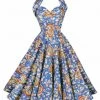 1950s Halterneck Dress Casino Blue -Chic Apparel Shop 1950s halterneck dress casino blue p6209 27346 medium