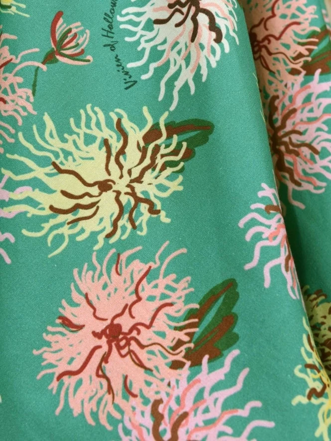 1950s Halterneck Dress Chrysanthemum Green 4 1950s Halterneck Dress Chrysanthemum Green - Image 2