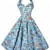 1950s Halterneck Dress Fairground Blue 2 1950s Halterneck Dress Fairground Blue -Chic Apparel Shop 1950s halterneck dress fairground blue p5349 25295 medium