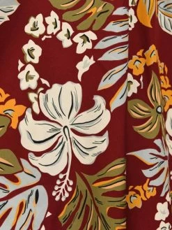 Chic Apparel Shop -Chic Apparel Shop 1950s halterneck dress floral garland burgundy p6483 28834 medium