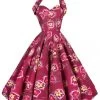 1950s Halterneck Dress Floral Spray Cherry 2 1950s Halterneck Dress Floral Spray Cherry -Chic Apparel Shop 1950s halterneck dress floral spray cherry p5836 26703 medium