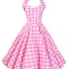 1950s Halterneck Dress Gingham Pink -Chic Apparel Shop 1950s halterneck dress gingham pink p6482 28829 medium