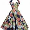 1950s Halterneck Dress Midnight Leaves -Chic Apparel Shop 1950s halterneck dress midnight leaves p6246 27903 medium