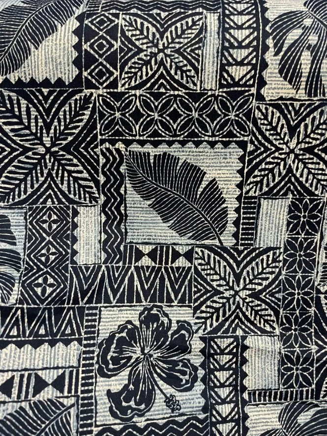 1950s Halterneck Dress Palm Tapa Blue 5 1950s Halterneck Dress Palm Tapa Blue - Image 3