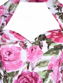 1950s Halterneck Dress Roses In Bloom Pink -Chic Apparel Shop 1950s halterneck dress roses in bloom pink p5355 24046 medium