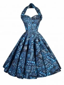 1950s Halterneck Dress Tapa Sapphire 6 1950s Halterneck Dress Tapa Sapphire -Chic Apparel Shop 1950s halterneck dress tapa sapphire p5621 24767 medium