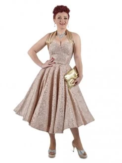 1950s Halterneck Golden Sparkle Dress -Chic Apparel Shop 1950s halterneck golden sparkle dress p3782 18329 medium