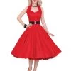 1950s Halterneck Red Sateen Dress 2 1950s Halterneck Red Sateen Dress -Chic Apparel Shop 1950s halterneck red sateen dress p288 13167 medium