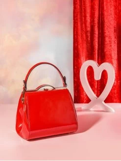 Audrey Patent Red Handbag
