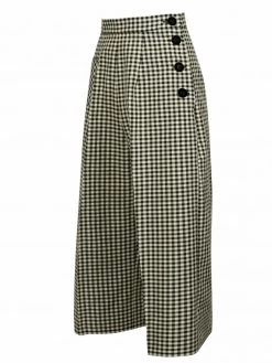 Black And Cream Gingham Culottes
