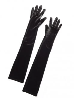 Black Velvet Opera Gloves
