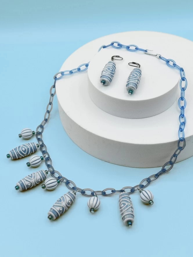 Blue Hula Necklace Set 3 Blue Hula Necklace Set