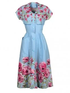 Blue Pink Border Betty Sundress -Chic Apparel Shop blue pink border betty sundress p5654 25906 medium