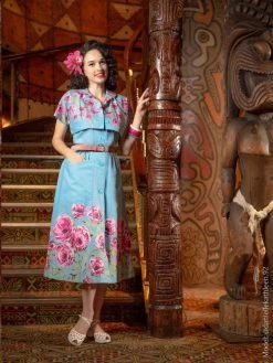 Blue Pink Border Betty Sundress -Chic Apparel Shop blue pink border betty sundress p5654 26299 medium