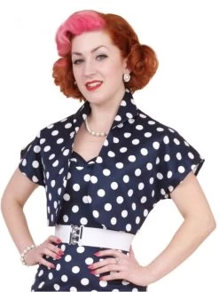 Bolero Navy White Polka