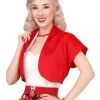 Bolero Plain Red Sateen -Chic Apparel Shop bolero plain red sateen p818 10768 medium