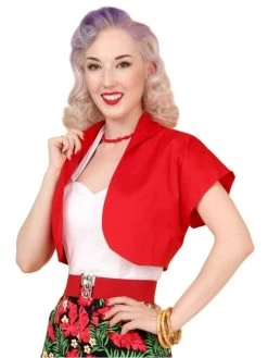 Bolero Plain Red Sateen