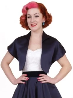 Bolero Satin Navy Duchess